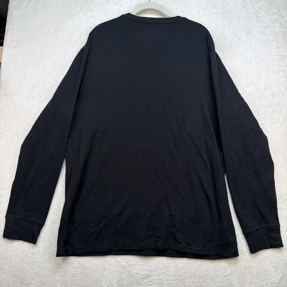 Polo Ralph Lauren‎ Thermal Shirt Men's XL Black Waffle Knit Pony Long Sleeve